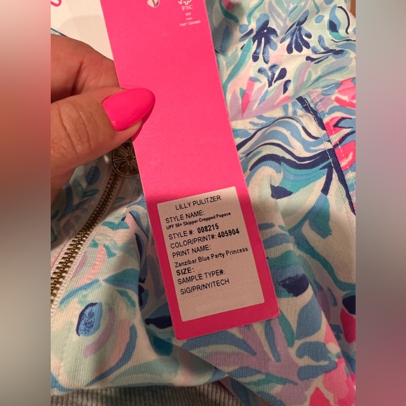 Lilly Pulitzer Skipper Cropped Popover In Zanzibar Blue Party Princess NEW🔥 - Picture 5 of 8